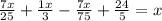 \frac{7x}{25}+\frac{1x}{3}-\frac{7x}{75}+\frac{24}{5}=x