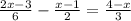 \frac{2x-3}{6}-\frac{x-1}{2}=\frac{4-x}{3}