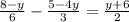 \frac{8-y}{6}-\frac{5-4y}{3}=\frac{y+6}{2}