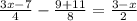 \frac{3x-7}{4}-\frac{9+11}{8}=\frac{3-x}{2}