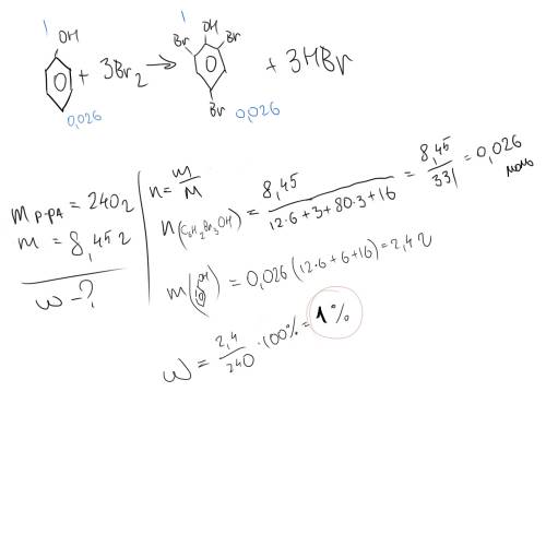 .(При взаимодействии фенола с бромной водой образуется нерастворимый в воде 2,4,6-трибромфенол (каче