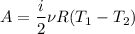 A=\dfrac{i}{2} \nu R (T_{1} -T_{2} )