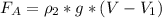 F_{A}=\rho_{2}*g*(V-V_{1})