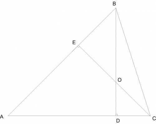 Втреугольнике abc угол a равен 6,а углы b и c острые.bd и ce-высоты,пересекаюшиеся в точке о.найдите