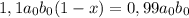 1,1a_0b_0(1-x)=0,99a_0b_0