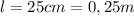 l=25cm=0,25m