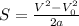 S=\frac{V^{2}-V_{0}^{2}}{2a}