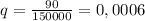 q=\frac{90}{150000} = 0,0006