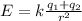 E=k\frac{q_1+q_2}{r^2}