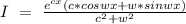 I\ =\ \frac{e^{cx}(c*coswx+w*sinwx)}{c^2+w^2}