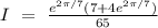 I\ =\ \frac{e^{2\pi/7}(7+4e^{2\pi/7})}{65}