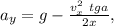 a_{y}=g-\frac{v_{x}^2\ tga}{2x},