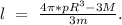 l\ =\ \frac{4\pi*pR^3-3M}{3m}.