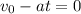 v_{0}-at=0