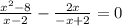 \frac{x^{2}-8}{x-2}-\frac{2x}{-x+2}=0