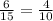 \frac{6}{15}=\frac{4}{10}