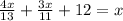 \frac{4x}{13}+\frac{3x}{11}+12=x