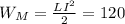 W_{M}=\frac{LI^2}{2}=120