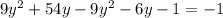 9y^{2}+54y-9y^{2}-6y-1=-1