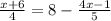 \frac{x+6}{4}=8-\frac{4x-1}{5}