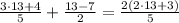 \frac{3\cdot13+4}{5}+\frac{13-7}{2}=\frac{2(2\cdot13+3)}{5}