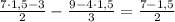 \frac{7\cdot1,5-3}{2}-\frac{9-4\cdot1,5}{3}=\frac{7-1,5}{2}