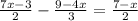 \frac{7x-3}{2}-\frac{9-4x}{3}=\frac{7-x}{2}