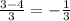 \frac{3-4}{3}=-\frac{1}{3}