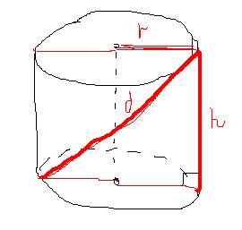 Высота цилиндра равна 5см, диагональ осевого сечения - 13 см.найти объем цилиндра