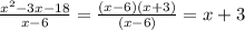 \frac{x^{2}-3x-18}{x-6}=\frac{(x-6)(x+3)}{(x-6)}=x+3