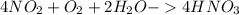 4NO_{2}+O_{2}+ 2H_{2}O-4HNO_{3}