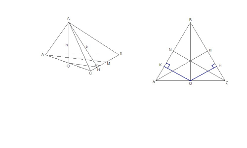 Основание пирамиды-правильный треугольник со стороной а одна боковая грань перпендикулярна к плоскос