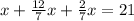 x+\frac{12}{7}x+\frac{2}{7}x=21