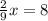 \frac{2}{9}x = 8