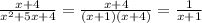 \frac{x+4}{x^2+5x+4}=\frac{x+4}{(x+1)(x+4)}=\frac{1}{x+1}