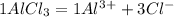 1AlCl_3 = 1Al^3^+ + 3Cl^-