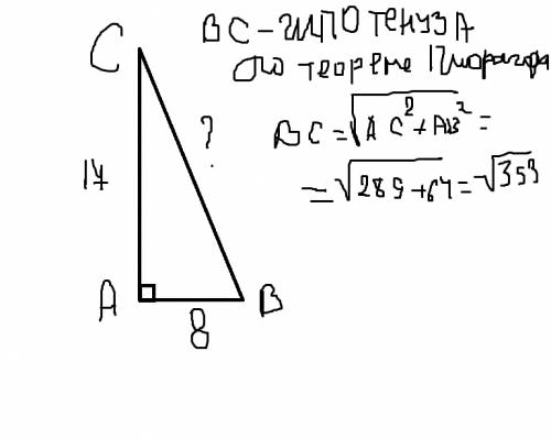 Треугольник abc прямоугольный, угол a=90*, ab=8, ac=17 найти bd