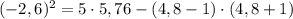 (-2,6)^{2}=5\cdot5,76-(4,8-1)\cdot(4,8+1)