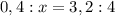 0,4:x=3,2:4