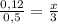 \frac{0,12}{0,5}=\frac{x}{3}