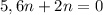 5,6n+2n=0