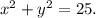 x^2+y^2=25.