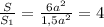 \frac{S}{S_1}=\frac{6a^2}{1,5a^2}=4