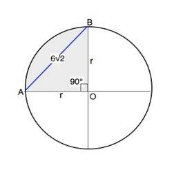 Хорда окружности равна 6 корней из двух и стгивает в дугу в 90 градусов.найдите длину дуги и площадь