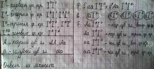 Решить ) нужно))может ли от брака голубоглазой женщины с 1 группой крови и кареглазого мужчины с 4 г