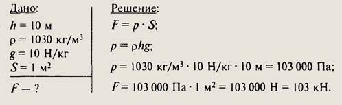 Какую силу испытывает каждый квадратный метр площади поверхности водолазного костюма на глубине 10 м