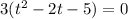 3(t^{2}-2t-5)=0