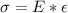 \sigma = E*\epsilon