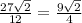 \frac{27\sqrt{2}}{12}=\frac{9\sqrt{2}}{4}