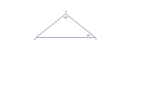 Втреугольнике abc угол а равен 100 градусов угол с равен 40 градусам докажите что треугольник abc ра
